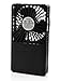 Welltop® Mini Mirror Fan Handheld Pocket Fan Electric Personal Fans 3 Speeds Portable Mini USB 18650 Rechargeable Emergency Power Bank Ultra-thin Summer Fan (Black)