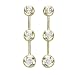 3 Diamond Earrings 1/2 ct. Bezel set in 14K Yellow Gold