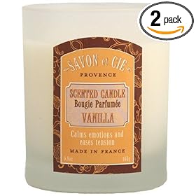 Savon et Cie Scented Candle, Vanilla, 5.8 oz (165 g) (Pack of 2)