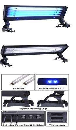 72'' T5 Ho Aquarium Light 4x 80 w/ Lunar LED Moon Lighting