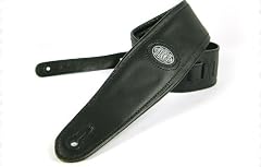 Black 'Suede Series' Leather Guitar Strap for Electric/Acoustic/Bass Guitar