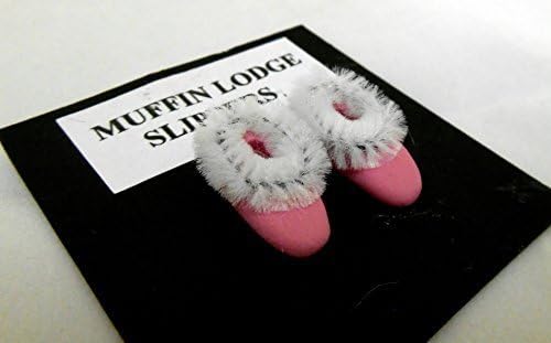 Dolls House Miniature 1:12 Bathroom Bedroom Accessorry Pink Ladies Slippers by MUFFIN LODGE