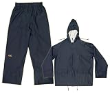 CLC Rain Wear R108L Navy Blue Polyurethane 2-Piece Suit, Large