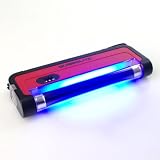 UV Handlampe Guardlite 1 Schwarzlicht Röhre 365nm mit Trageschlaufe und Taschenlampe (ohne Batterien) – für UV Stempelfarbe, UV Leuchtfarbe, Schwarzlichtfarbe, Geldprüfgerät, Einlasskontrolle Diskotheken und Events, Banknoten, Hygienekontrolle (Urin), Briefmarken, Ausweise, Führerscheine, Passkontrolle, Dokumente mit UV Markierungen
