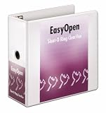 Cardinal Recycled Clearvuet Easyopen Vinyl D-Ring Presentation Binder, 5in Cap., White (CRD10350)
