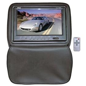 PYLE PL91HRBK Adjustable Headrests w/ Built-In 9'' TFT/LCD Monitor W/IR Transmitter & Cover (Black)