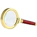 Neon 5X 60MM Handheld Magnifier with Wooden Handle and Glass Lens Loupe for Reading Repairing Jewelry Inspection