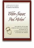 100 Rectangular Wedding Invitations - Cherish Ring Heart