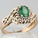 41H%2BYg4h%2B L. SL75  14K Yellow Gold Emerald Diamond Estate Ring