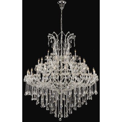Best Buy Elegant Lighting 2801G60C/SS Theresa Collection 49-Light Large Hanging Fixture with Swarovski Strass/Elements Crystal, Chrome Finish