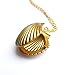 MosBug Mermaid Valentine Necklace, Gold Tone Brass, Little Shell Locket, Nautical Jewelry