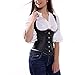 Muka Black Punk Underbust Corset PU Leather Plus Size Bustier