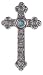 Wall Cross - Turquoise Silver Finish