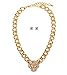 Heirloom Finds Large Pave Crystal Panther Head Chain Collar Necklace in Gold Tone