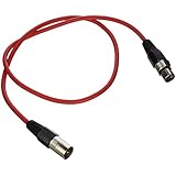 SEISMIC AUDIO - SAXLX-3 - 3' Red XLR Male to XLR Female Patch Cable - Balanced - 3 Foot Patch Cord