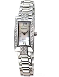 Gemorie Women Fashion Rectangular Cubic Zirconia Watch with Steel Band in Rhodium Plating (129000)