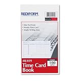 RED4K409 PAD,TIME CARD,WKLY,100SH