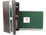 VISCONTI Mens LEATHER SLIM Breast/Suit Pocket WALLET in Black or Brown supplied with Box