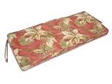 4 Foot Bench Cushion, Olive, Brick, Floral
