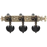 DJ200AB-P6B TENOR Classical Guitar Tuners Professional Tuning Key Pegs/Machine Heads for Classical or Flamenco Guitar in Antique Brass.