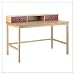 Offi & Co. Window Desk and Drawers, finish = Oak; drawers = Red