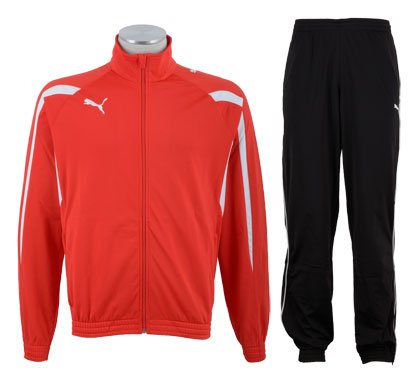 PUMA  Herren Trainingsanzug PowerCat 5.10 Poly Suit, puma red-white, S, 652120 01 Preisvergleich