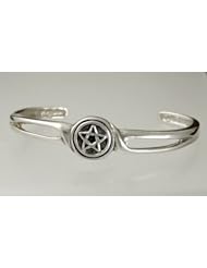 Heavy Weight Sterling Silver Pentacle Bracelet for the Standard Size Wrist...Stunning
