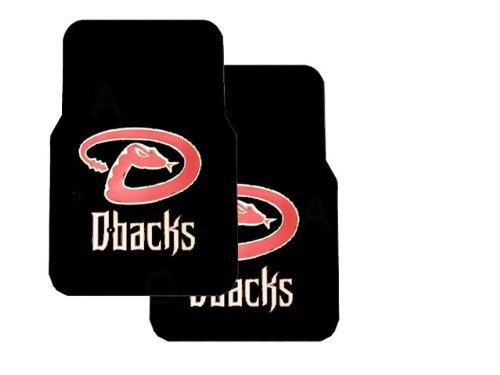 Set of 2 MLB Major League Baseball Licensed Universal-Fit Molded Front Rubber Floor Mats - Arizona Diamondbacks