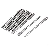 Uxcell　プラスドライバービット　金属　グレー　152g　磁気　フィリップス　100mm