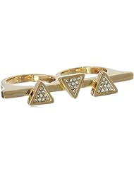 Boy Meets Girl x Roman Luxe Jazzy Textured Triangle 2-Finger Ring