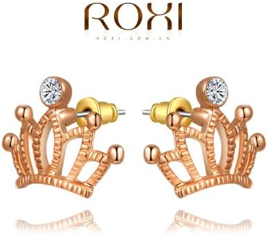 P2N Store Crown earringBrincos Grandes Rose Gold Plated earring Jewelry
