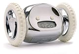 Clocky Alarm Clock on Wheels, Chrome