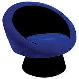 Saucer Black and Blue Upholstered Chair