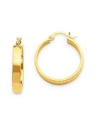 4mm, 14K Yellow Gold Polished Hoop Earrings, 35mm (1 3/8")