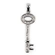 STERLING SILVER CZ PENDANT - 34mm Key