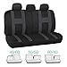 Monaco Canvas Seat Covers for Car SUV - Sporty Racing Style Stripes Black & Charcoal Gray