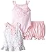 Calvin Klein Baby-Girls Newborn Grey Printed Top with Pink Bodysuit and Shorts