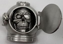 DIVER HELMET with Moveable Front Face Plate Belt Buckle