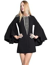 Cocktail Bell Sleeves Polyester/Spandex Flared-Skirt Lace Bodycon Dress/Evening Dress/Wedding Party Dress 