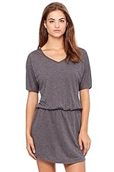 V-neck Flowy Cotton/Viscose/Knit  Dress