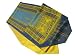 ArtisanStreet's Blue Lion of Judah Table Runner. Features Gold Design of Lions and the Tree of Life Menorah. Matching Lining of Gold