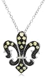 Sterling Silver Yellow Cubic Zirconia Pendant, 18"