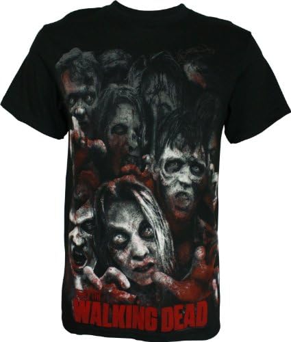 The Walking Dead Zombie Horde Collage Mens Black Tee
