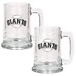 San Francisco Giants MLB 2pc 15oz Glass Tankard Set- Primary Logo by Great American Products