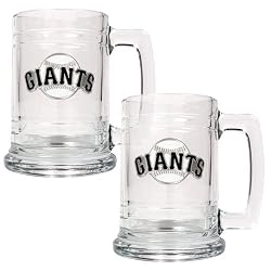 San Francisco Giants MLB 2pc 15oz Glass Tankard Set- Primary Logo by Great American Products