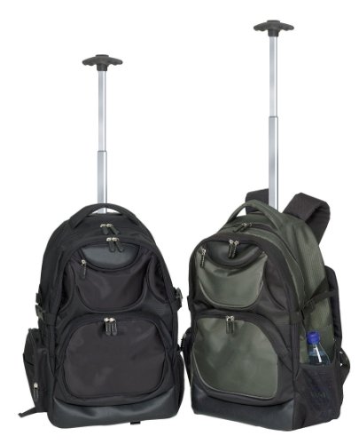 Rolling Laptop Computer Backpack Black