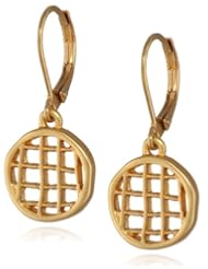 T Tahari Small Round Mesh Drop Earrings