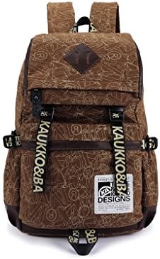 Chada Cotton Canvas Genuine Leather Cross Body Laptop Messenger Shoulder Bag Black