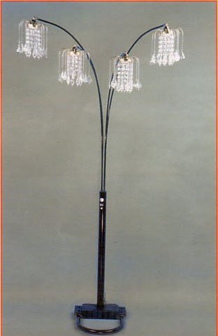 BEAUTIFUL CRYSTAL DESIGN OVERHEAD SOFA LAMP IN BLACK