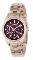 Fossil BQ9339 Ladies Gold Plated Bracelet Watch With Brown Dial